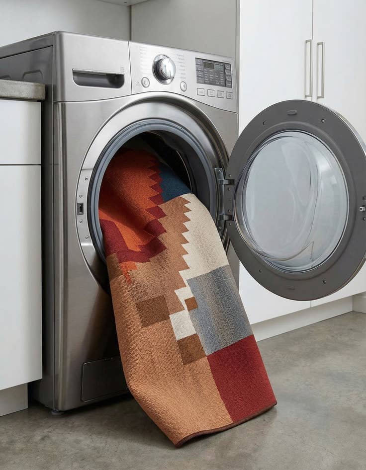 Detail image of 5' x 8'  Washable Modern Indoor / Outdoor Rug