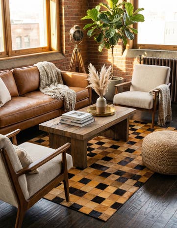 5' 1 x 7' 11 Cowhide Stocks Rug