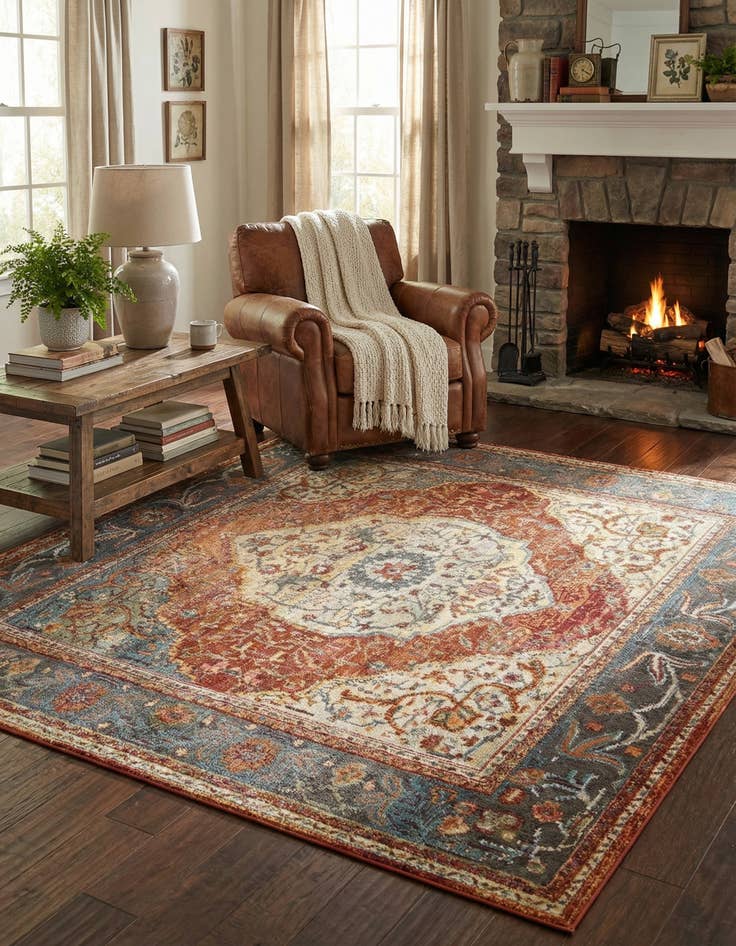 Detail image of  6' 1 x 6' 1 Santiago Square Rug