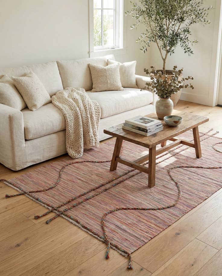 Detail image of 5' 2 x 8' 1 Hand Woven Kilim Modern Wool Rug