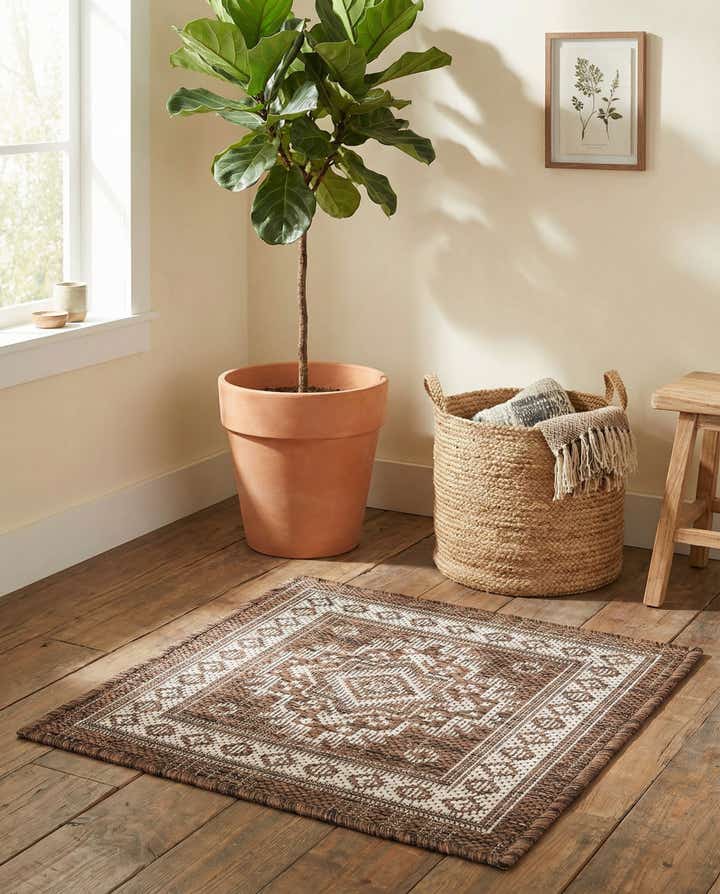 1' 4 x 1' 4 Easy-Clean Aztec Indoor / Outdoor Sample Rug