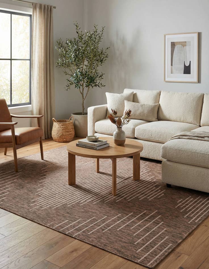 Detail image of 7' 10 x 10' Easy-Clean Modern Indoor / Outdoor Rug