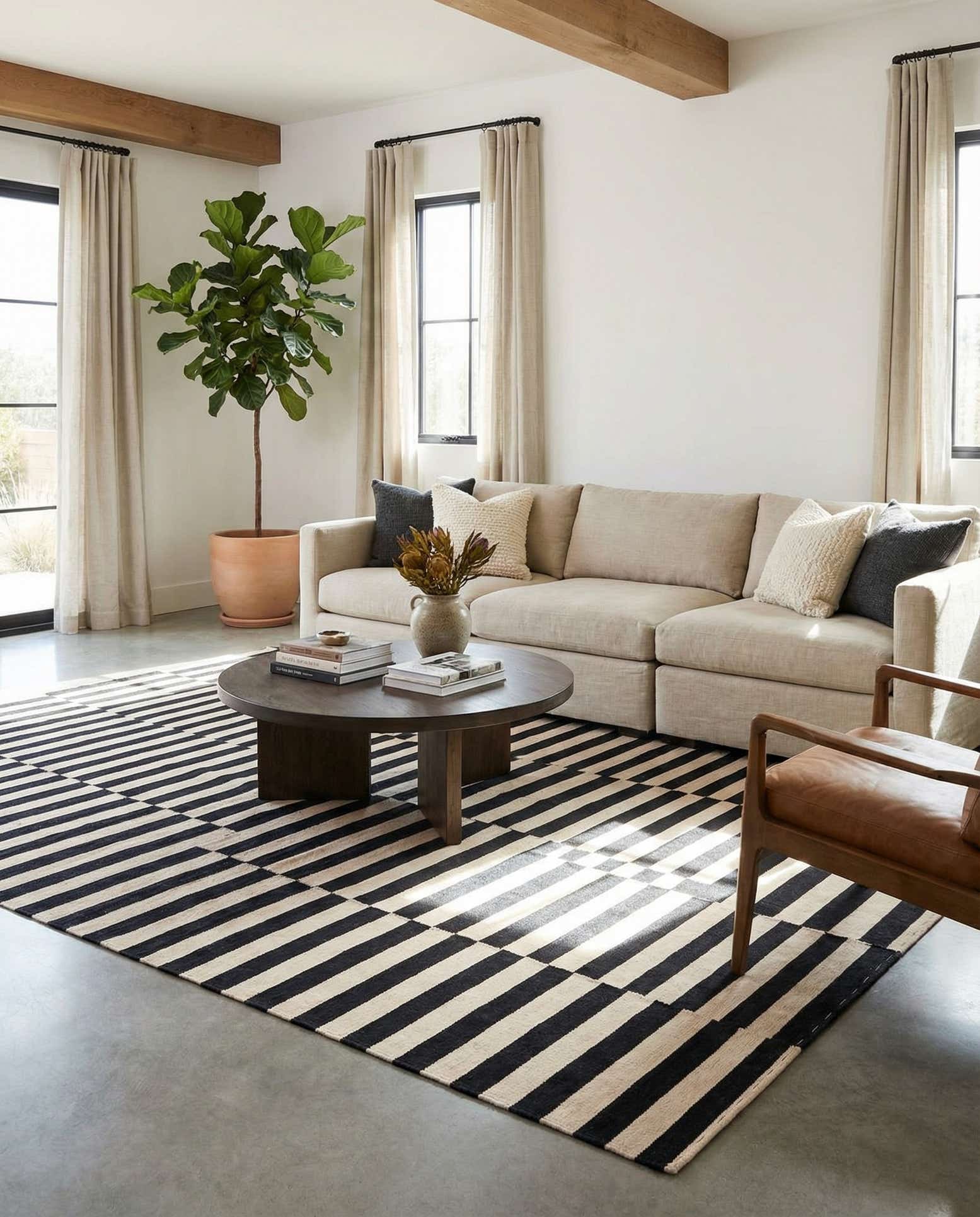 6' 8 x 9' 8 Hand Woven Kilim Modern Wool Rug