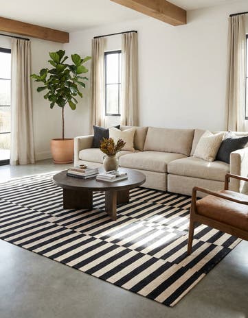 6' 8 x 9' 8 Hand Woven Kilim Modern Wool Rug