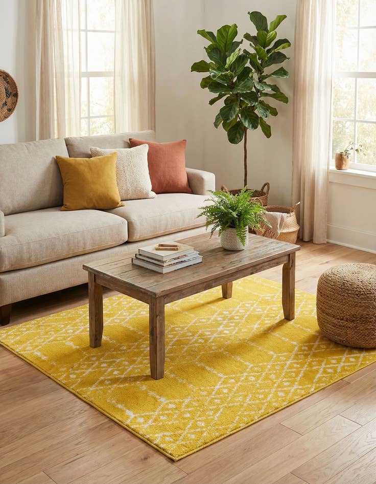 Detail image of 4' x 4' Paxon Trellis Square Rug