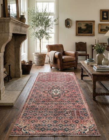 4' 7 x 10' Hand Knotted Ultra Vintage Persian Wool Runner Rug