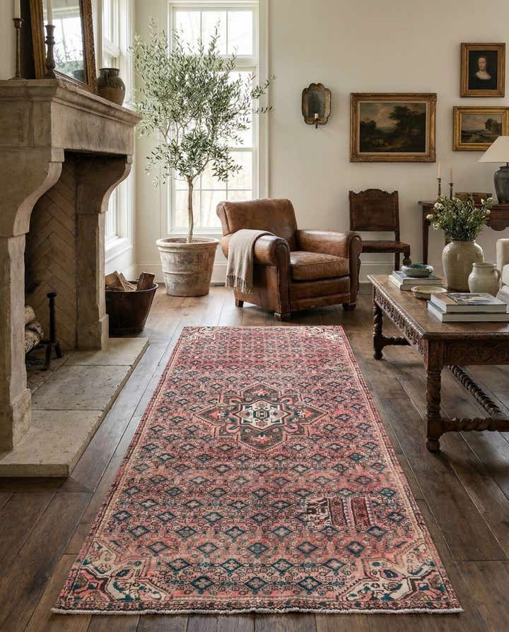 4' 7 x 10' Hand Knotted Ultra Vintage Persian Wool Runner Rug