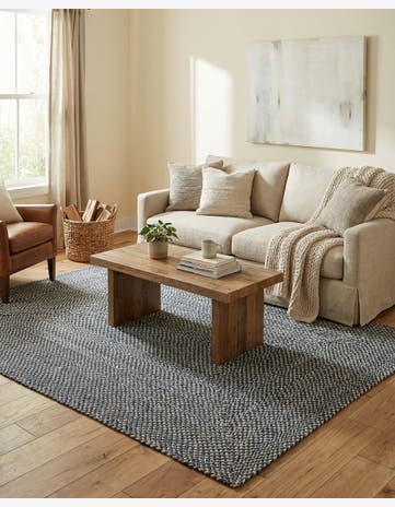 6' 1 x 9' Handmade Tweed Braided Jute Rug