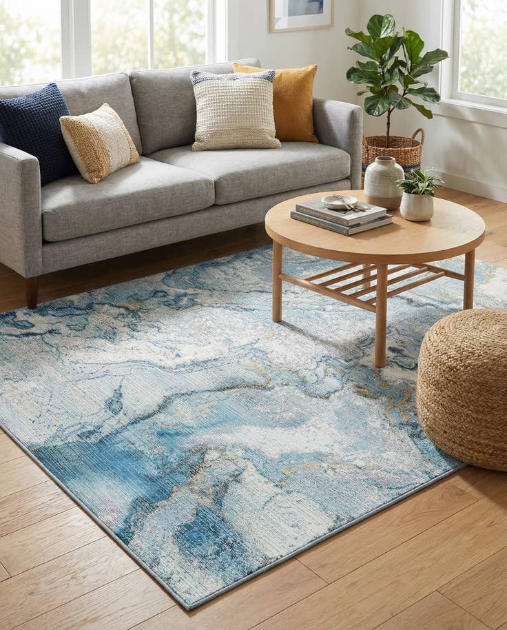 Detail image of 5' 3 x 7' Easy-Clean Modern Indoor / Outdoor Rug