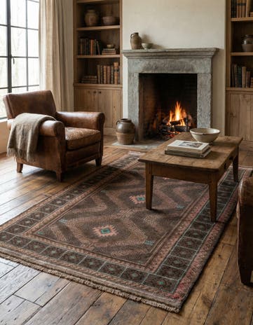 3' 7 x 6' 3 Hand Knotted Ultra Vintage Persian Wool Rug