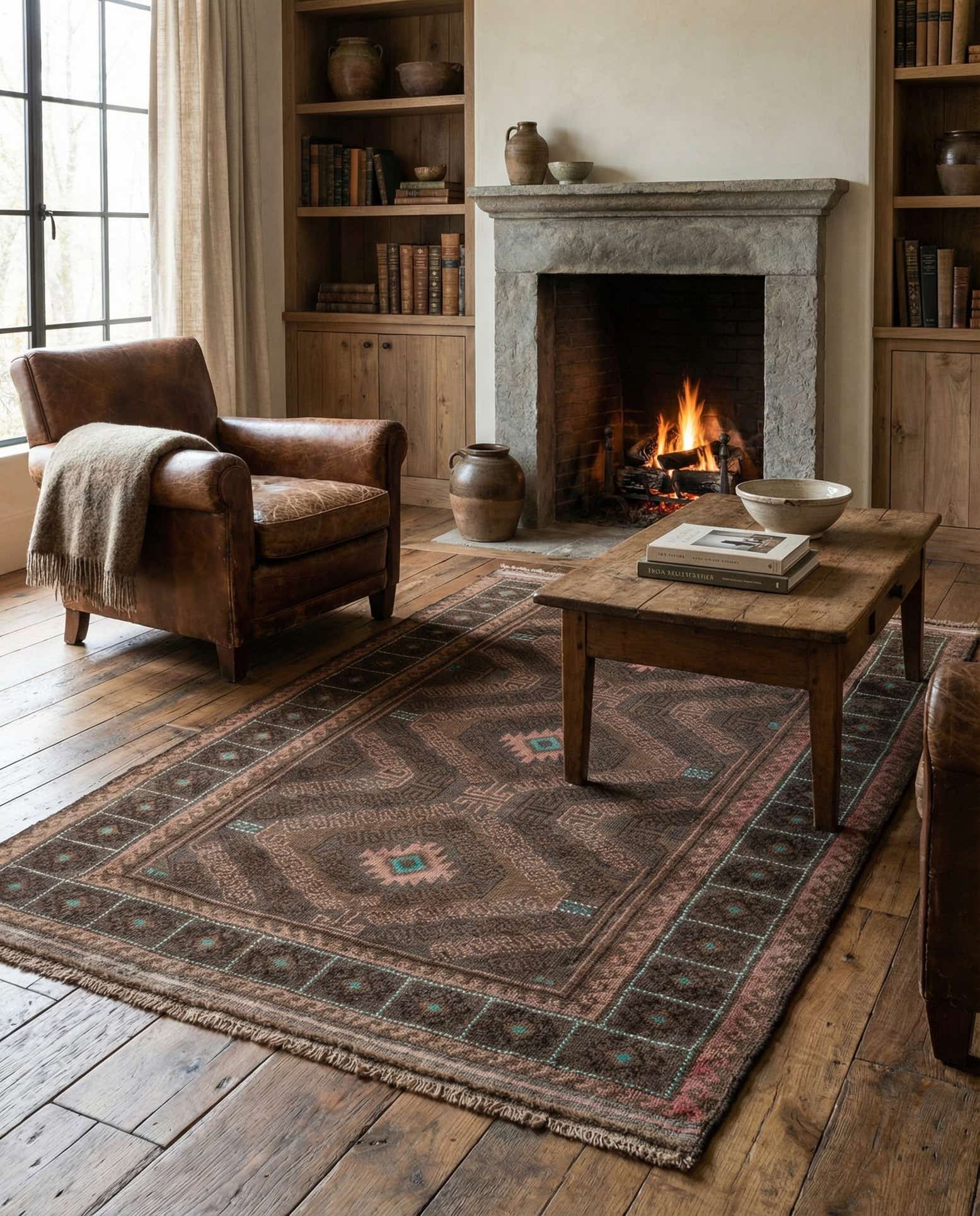 3' 7 x 6' 3 Hand Knotted Ultra Vintage Persian Wool Rug
