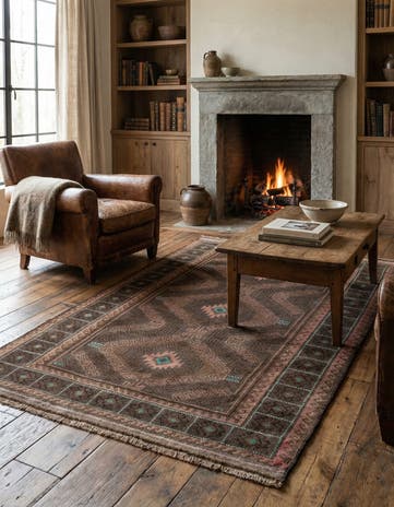 3' 7 x 6' 3 Hand Knotted Ultra Vintage Persian Wool Rug