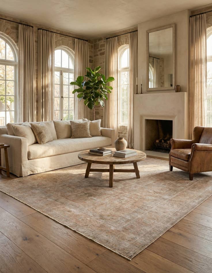 Detail image of 9' 6 x 12' 9  Hand Knotted Ultra Vintage Persian Wool Rug