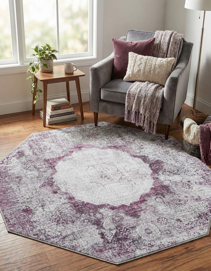5' 3 x 5' 3 Washable Yara Octagon Rug