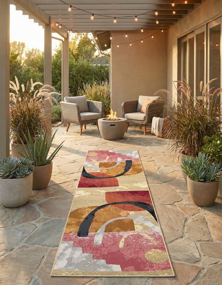 Detail image of 2' 7 x 10' Easy-Clean Modern Indoor / Outdoor Runner Rug