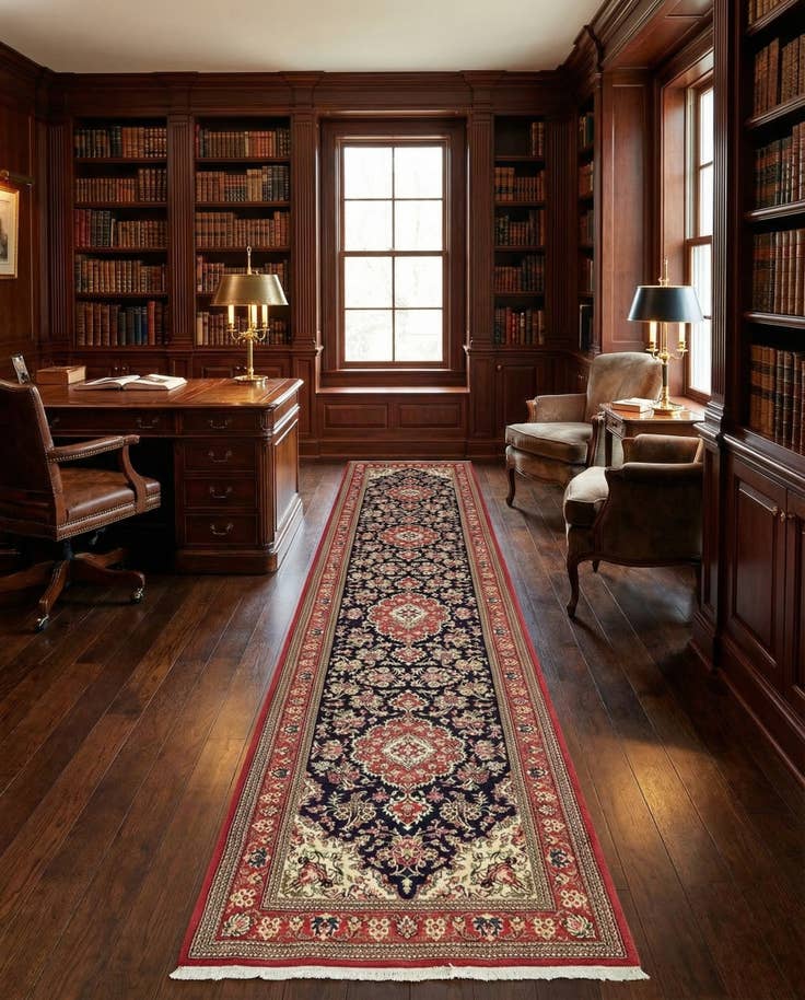 Detail image of 2' 7 x 16' 2 Hand Knotted Qom Persian Wool Runner Rug