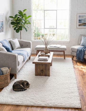 White Zermatt Shag Rug