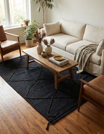 4' 3 x 5' 10 Hand Knotted Moroccan Wool Rug