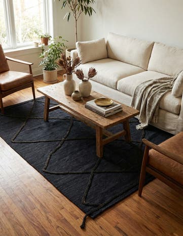4' 3 x 5' 10 Hand Knotted Moroccan Wool Rug
