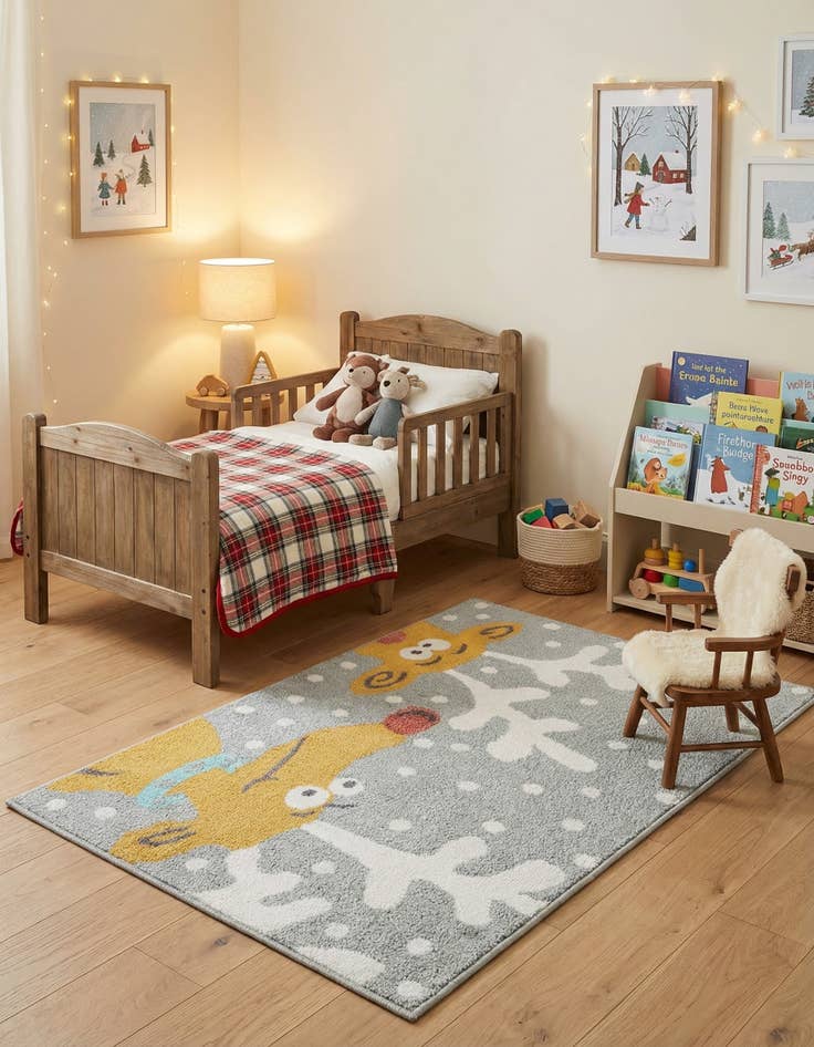 Detail image of 2' 2 x 3' 1 Reindeer Whimsy Kids Rug
