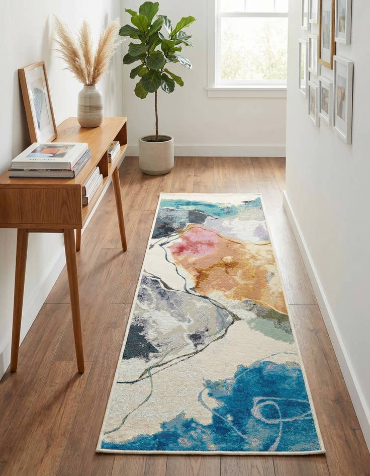 Detail image of 2' x 6' 1 Easy-Clean Modern Indoor / Outdoor Runner Rug