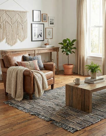 4' 1 x 6' 1 Hand Woven Chindi Jute Rug