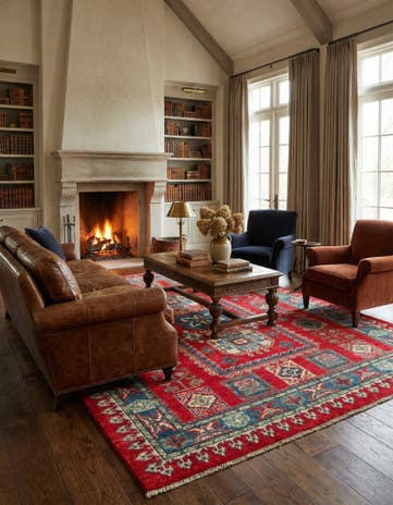 5' x 7' Hand Knotted Kazak Rug