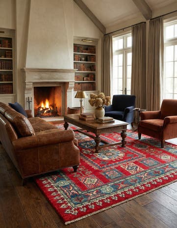 5' x 7' Hand Knotted Kazak Rug