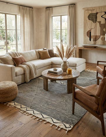 6' x 11' Hand Knotted Moroccan Wool Rug