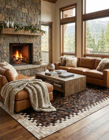 5' 1 x 8' Cowhide Stocks Rug