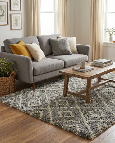  4' x 6' Lattice Shag Rug