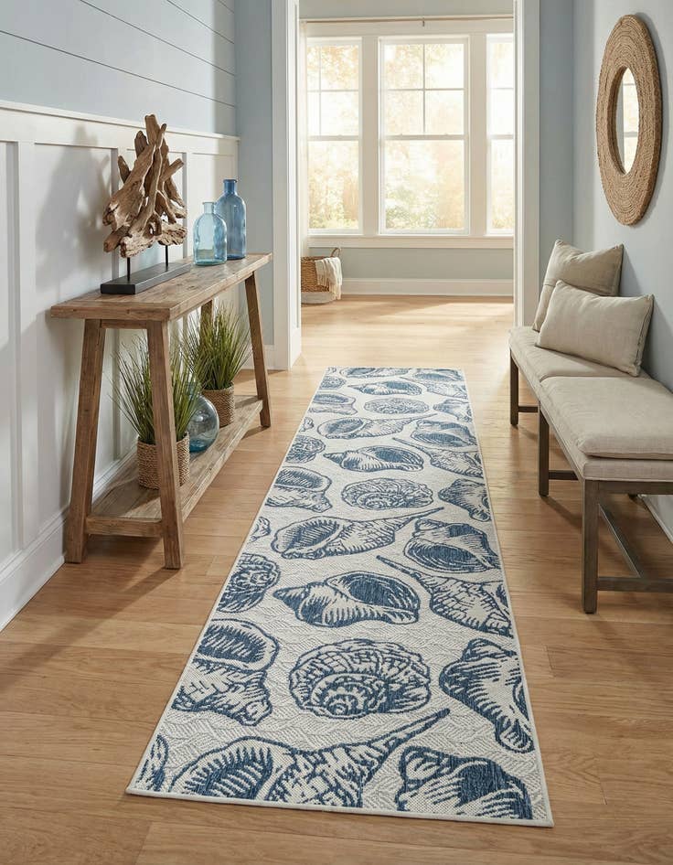 Detail image of  2' 7 x 12'  Washable Coastal Indoor / Outdoor Runner Rug