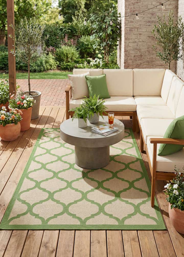 7' x 10' Easy-Clean Trellis Indoor / Outdoor Rug