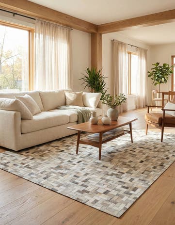4' 8 x 6' 6 Cowhide Stocks Rug