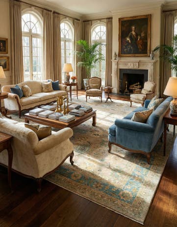 16' 1 x 23' Hand Knotted Oushak Rug