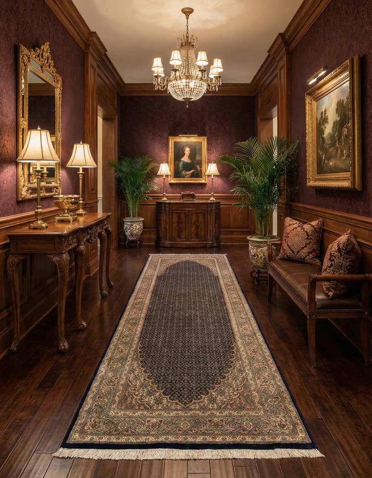 Detail image of 2' 8 x 9' 7 Tabriz Mahi Wool Runner Rug