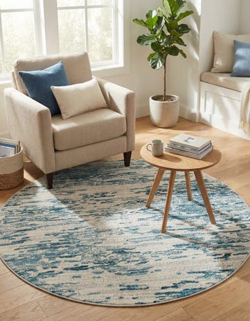 Blue Oasis Round Rug