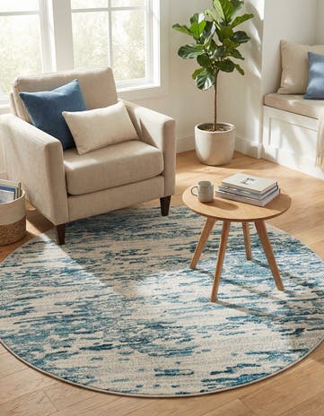 Blue Oasis Round Rug