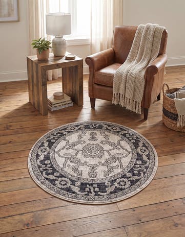 3' 3 x 3' 3 Eco Traditional Round Rug