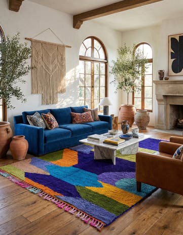6' 10 x 9' 10 Hand Knotted Moroccan Wool Rug