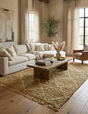 6' 7 x 10' 10 Hand Knotted Moroccan Wool Rug