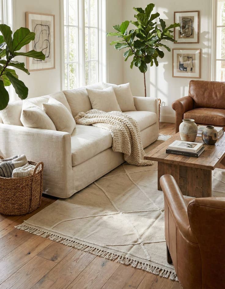 Detail image of 5' 6 x 7' 10  Hand Woven Kilim Modern Wool Rug