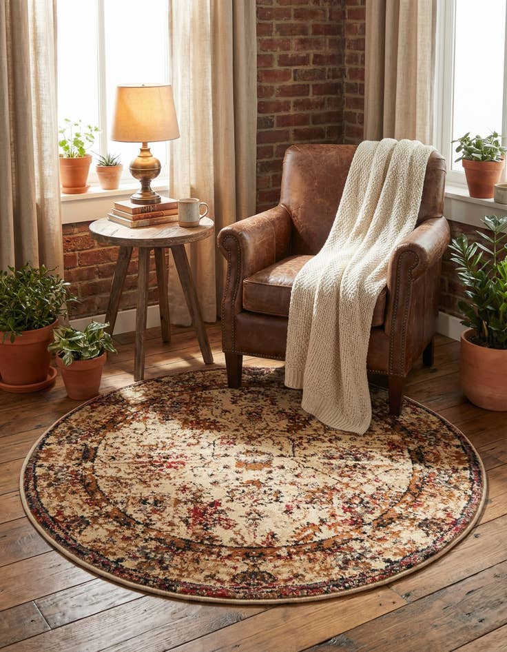 Detail image of  3' x 3' Saturn Round Rug