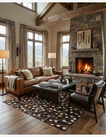 5' x 8' Cowhide Leather Rug