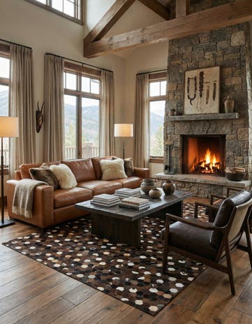5' x 8' Cowhide Leather Rug