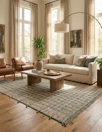 6' 9 x 10' Hand Knotted Moroccan Wool Rug