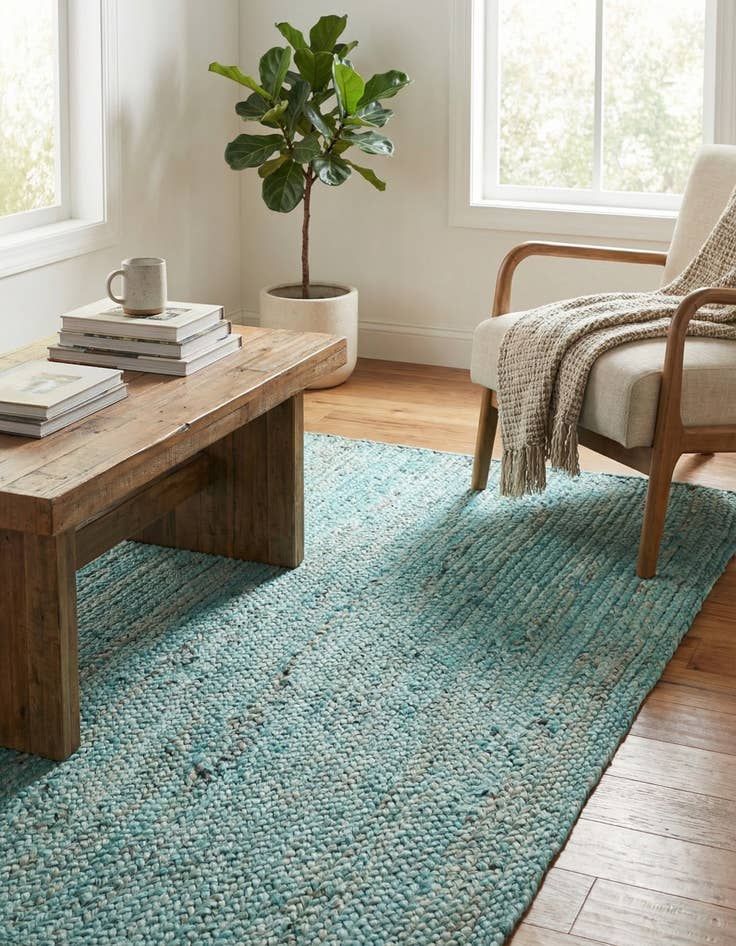 Detail image of  3' 3 x 5' 1  Hand Braided Jute Rug