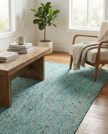  3' 3 x 5' 1  Hand Braided Jute Rug