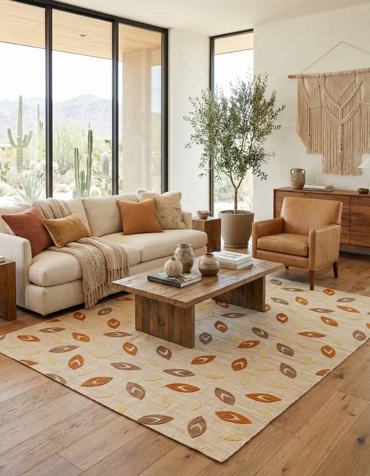 Detail image of 6' 1 x 8' 2 Hand Woven Kilim Modern Rug