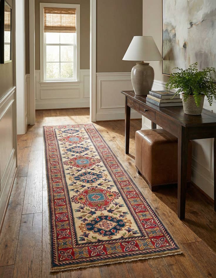 Detail image of 2' 9 x 9' 5  Hand Knotted Kazak Runner Rug